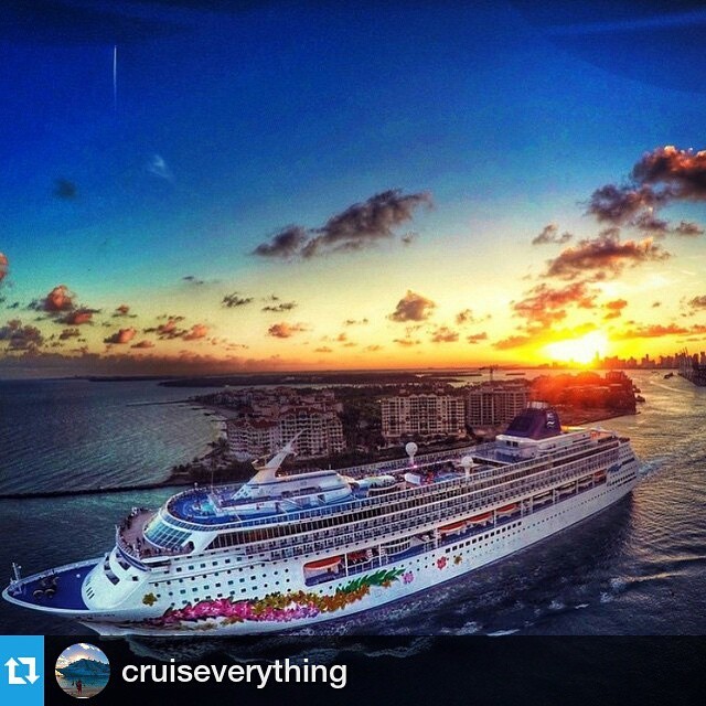 ⚓️ Beautiful Norwegian Sky Leaving Miami ⚓️ Photo taken by: @thejasonspiewak