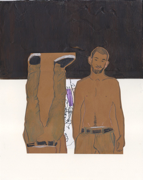 laurentletadic:  Paul Moreno mixed media on collaged paper