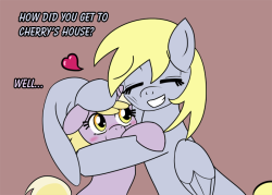 outofworkderpy:  Dinky: …I-I don’t know! XD Derpy: Lets go home. its been a loooooooong day. -_-‘ (( Guest Colab Artist: inqusitivecolt did the foreground Dinky, Derpy and his OC Inquisitive Colt, panels 2-5! He also did the original drawing from
