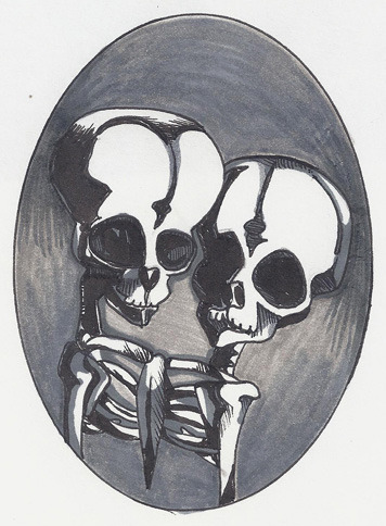 From my sketchbook. For some reason, the background looks a lot harsher on the scanned