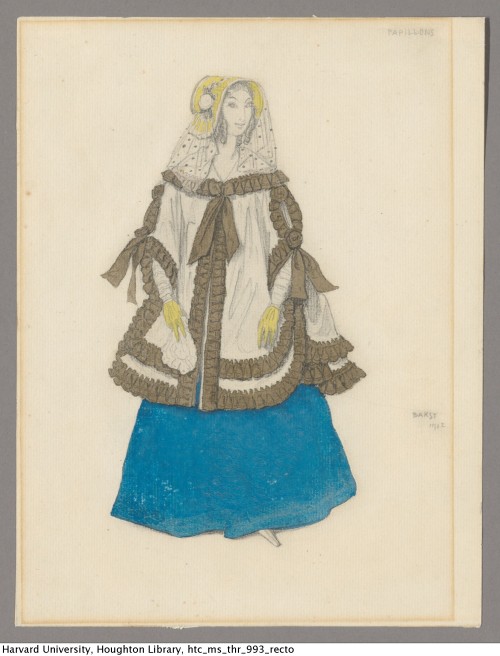 Bakst, Léon, 1866-1924. Costume design for Papillons, 1912.MS Thr 993Harvard Theatre Collection, Hou