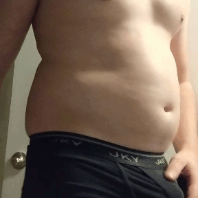 kinda-thicc:  My fat this morning.  I’m completely empty in these, but that’s