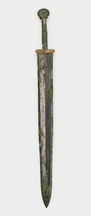 Chinese bronze sword with Jade guard, 5th-3rd century BC.from The Minneapolis Institute of Art