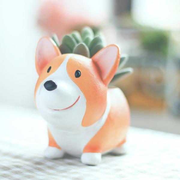 figdays:Corgi Planter //  Cuteforyou  