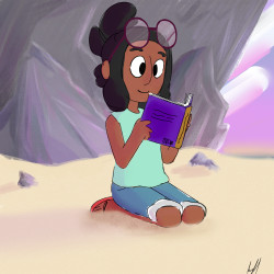 deadphantom:  A quick drawing of Connie reading