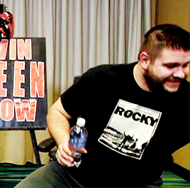 mithen-gifs-wrestling:“You know Mick Foley claims 2Cold Scorpio has a huge dong?”  Kevin Steen interviewing Chuck Taylor.
