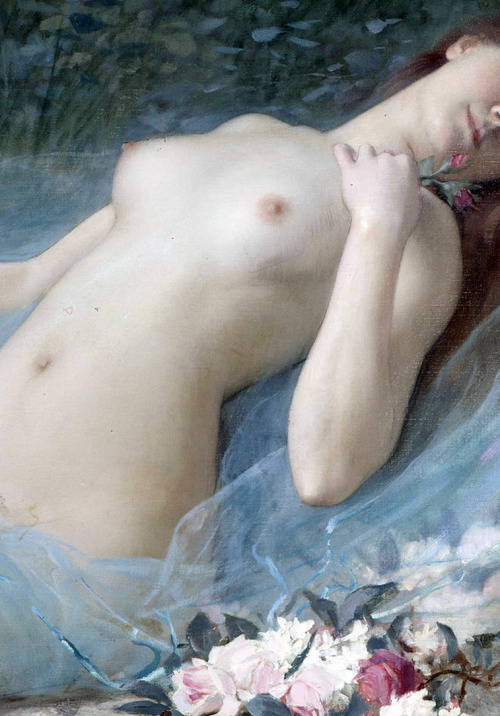 c0ssette:Reclining nude,1887,detail - Vlaho Bukovac 