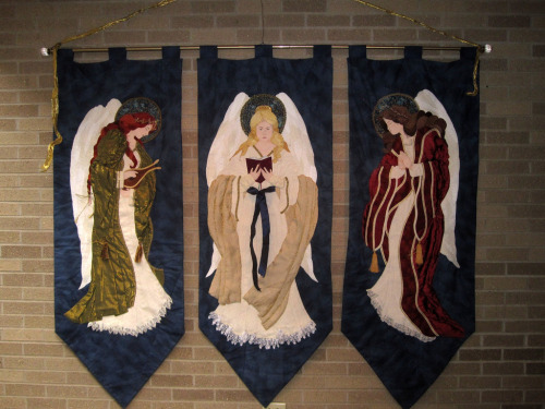 Angel tapestries seen at the Community of the Good Shepherd in Cincinnati, Ohio. Photograph by Tony 