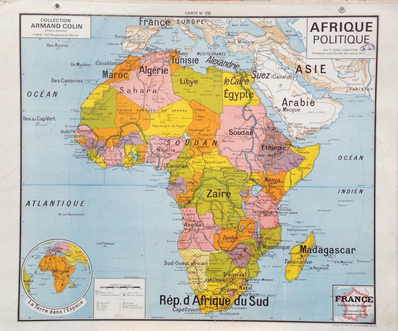 1960s Political Map Of Africa Maps Of Africa This