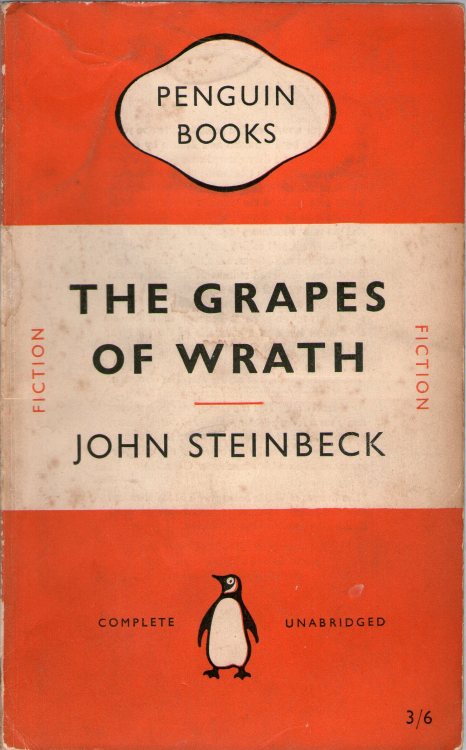 The Grapes of Wrath by John Steinbeck Penguin Edition 1951 reprinted 1953