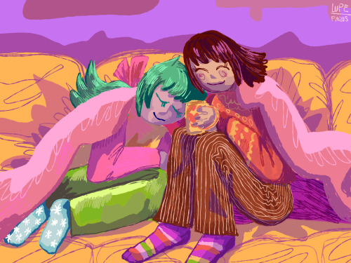 funzos:femslash february awooga!keiko and yukina having some winter fun ^_^