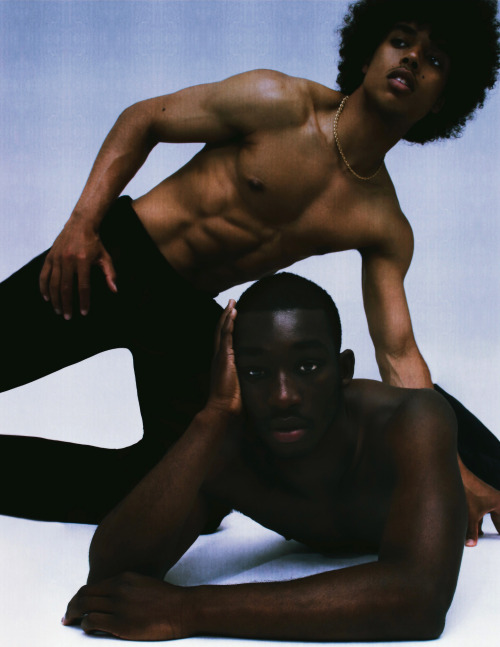 vogueman:  Chris Bogaert and Exaucer Ntela Simão photographed by Axle Jozeph for Vogue Italia, 2021