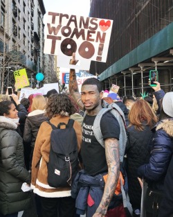 Yvesmathieu: New York City, Womens March 2018. *Trans Women Too!* (I Made This Sign