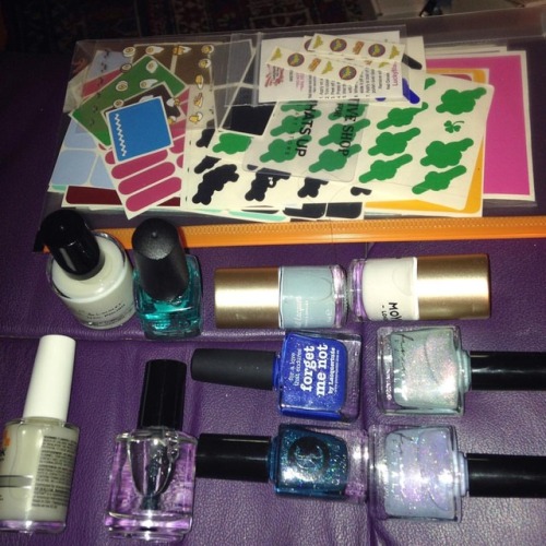 And the nail stuff. Lots of nail vinyls, most from Twinkled T or What&rsquo;s Up Nails. Base and top
