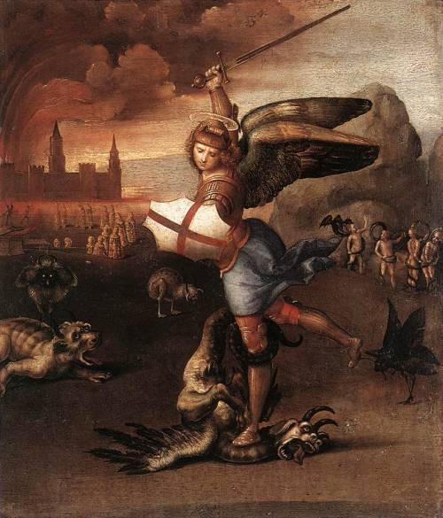 antipahtico:   Saint Michael and the Dragon ~ Raphael 1505  