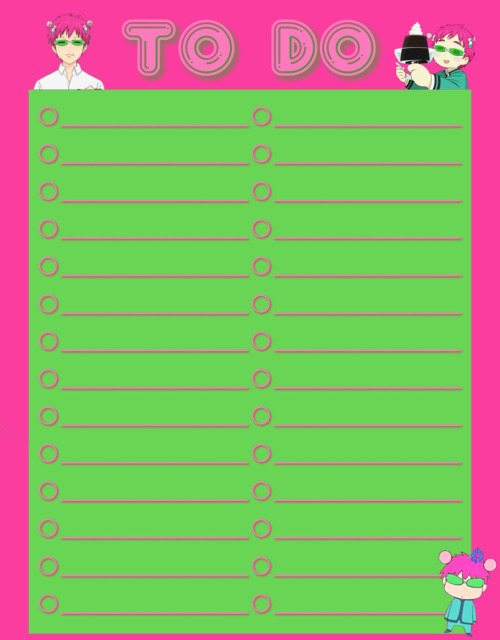 Saiki K + Umaru-chan To-do List Printables !