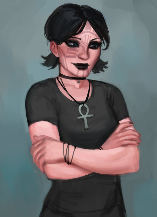 hedgehawke:I wore all black the other day and really felt like drawing Sigrun