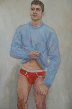 ydrorh:  Blue Sweater, 2018, Oil on canvas, 150x100 cmhttp://www.yisraeldrorhemed.com/https://www.flickr.com/photos/