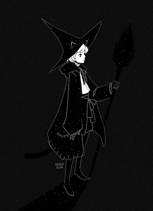 missusruin: witchsona commission for cosmicwitchboy space/cat witch