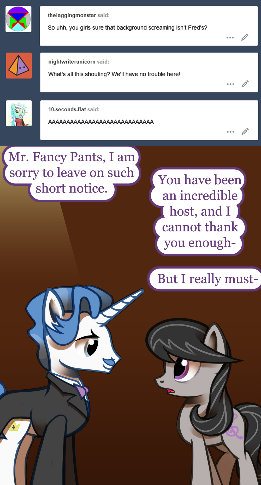ask-canterlot-musicians:Don’t worry about it. It’s not my scarf either. =3