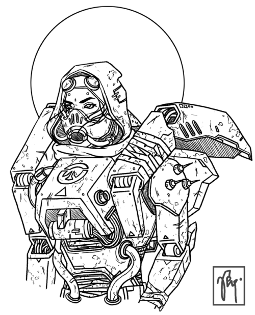 pharahsamari:Concept pharah x Ana’s wasteland skin