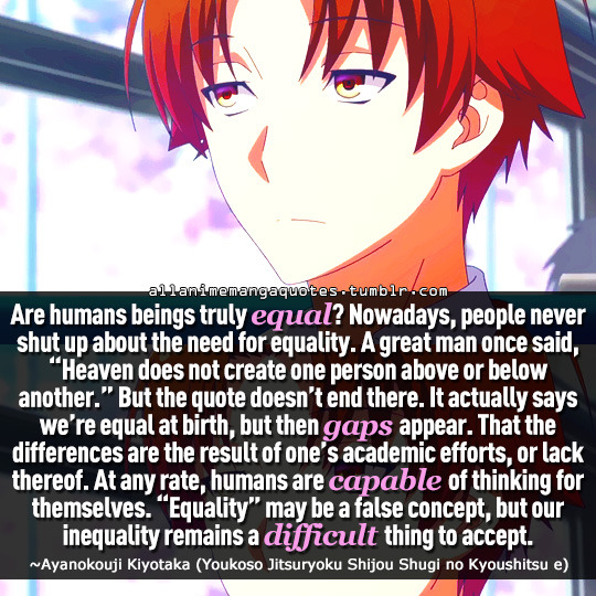 Anime Quotes - Anime: Classroom of the elite