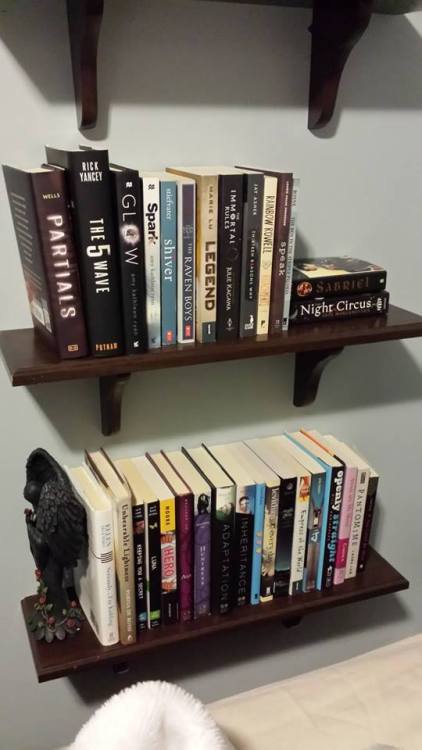 theboywhocriedbooks:boredn0w:Pictures of some of my book shelves as requested by theboywhocriedbooks