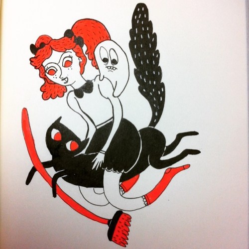 #inktober día 20 #inktober2go #inktober2015 #drawlloween #halloween #witch #rominova #blackca