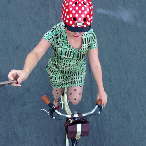 bikepretty: #BikeSelfie with baby bump. My love for polka dots cannot be contained! We’ve got the Nu