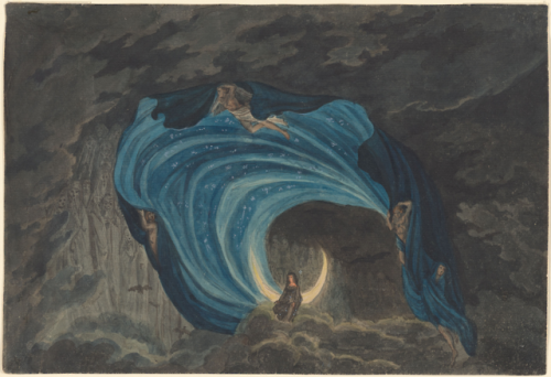 Simon Quaglio 1795-1878Queen of the Night Scene, for Mozart’s “Magic Flute"1818Pen and ink, wit