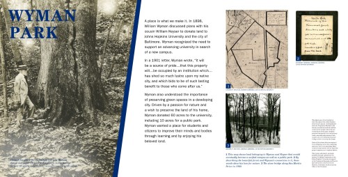 Wyman Park, one of ten student-created interpretive signs for the “A Sense of Place” project that highlight locations around the Johns Hopkins Homewood campus and explain their significance in Hopkins and Baltimore history. We’ll be posting all ten...