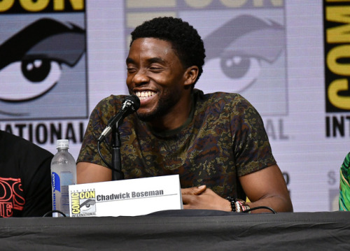 Chadwick Boseman attends the Marvel Studios ‘Black Panther’ Presentation during Comic-Co