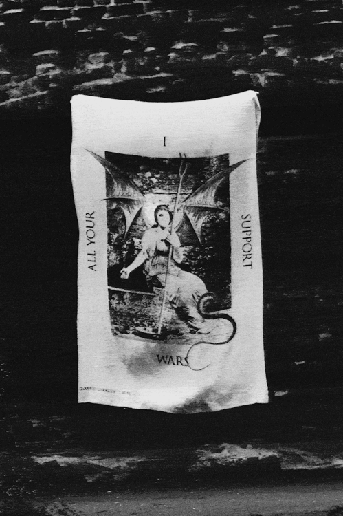 karborn:  i support all your warssilkworks. 2016. photography by arta kane & john karbornartwork by john karborn