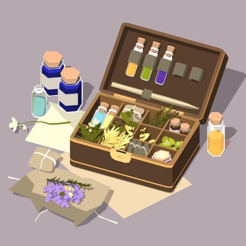 lemonsonsticks:Herbalist box of medicinal herbs