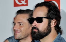 talkstostrangers:  Brandon Flowers and Ronnie Vannucci Jr. at the Q Awards 2012 [hq] 