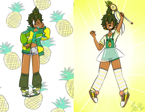 Something I did for my Digital Arts class at school. Her name is Penny Pineapple and she is a fruit 