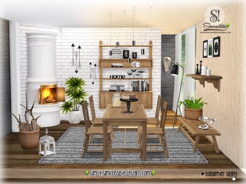 ScandiFever Dining Room By SIMcredible!designs | Available at TSR.   ♦   Bedroom |   Bedroom Extra