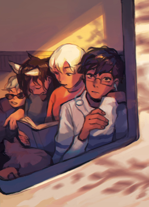 knightic:my piece for the @betakidzine! somehow rose got her cat onto the train