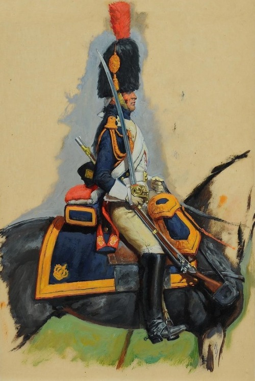 napscloset:Étude d’un Grenadier à Cheval de la Garde Impériale - Lucien Rousselot