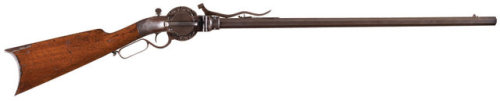 First Model P.W. Porter percussion turret rifle, United States, mid 19th century.from Rock Island Au