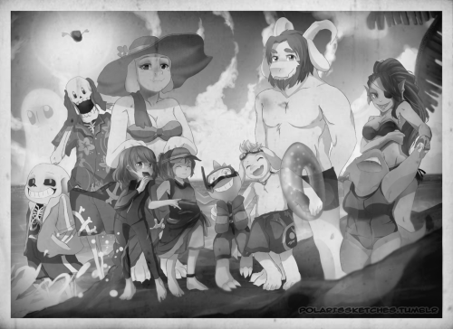 polarissketches: Reblog if you see the Photo-bomber Hint: It’s not Blooky or Mettaton He&