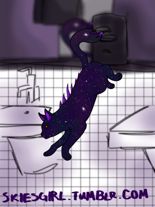 Khoshekh in his place next to the sink in the men&rsquo;s bathroom. Just be careful to not let him b