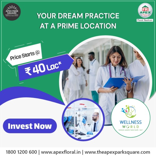 Wellness World – Golden Opportunity for Medical Practitioners
& Investors at a Prime Location! Price Starts @ Rs. 40 Lac*, Invest Now at
Apex Park Square & Get Huge Discount. Hurry! Your Dream Practice at a Prime
Location!Call Us – 1800-1200-600 or Visit Us at https://theapexparksquare.com/ #ApexParkSquare#CommercialProperty#RetailSpaces#Offer#PropertyInvestment#RetailShops#WellnessWorld#CommercialSpaces#Discount