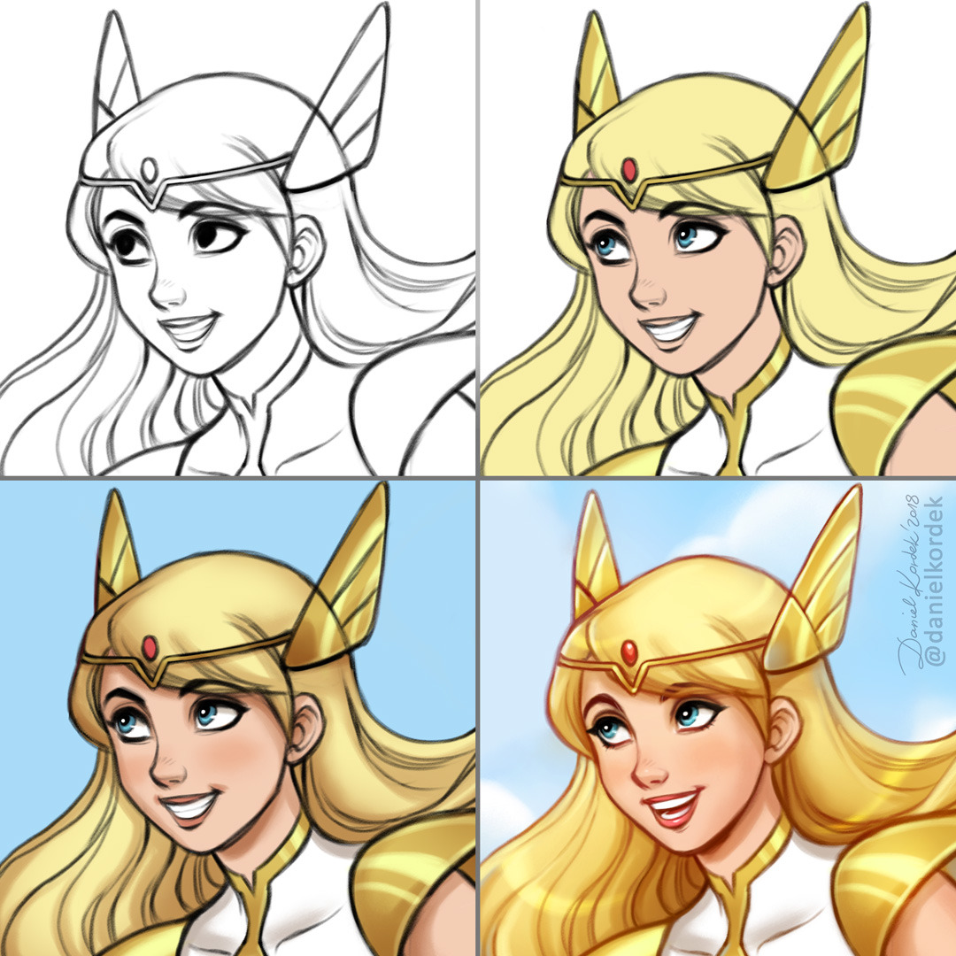 daekazu:  “She-Ra” steps. Sometimes I just want to show only lineart but later