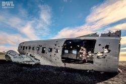 cubicletocollar:  So this was pretty epic. On day 4 of our Iceland trip, we walked about 4km to the wreckage of a US Navy Douglas Super DC-3 airplane that was forced to land on the black sand beach of Sólheimasandur in 1973. It was freezing, with about