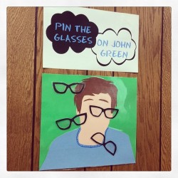 nerdfighter-art:  wtcpl-teencentral:  Pin the glasses on @johngreenwritesbooks at our #Nerdfighter Gathering &amp; #TFIOS Party! #teencentral #dftba  I LOVE THIS 