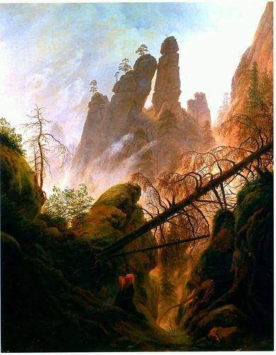 artist-friedrich:Rocky Ravine, 1823, Caspar David Friedrich