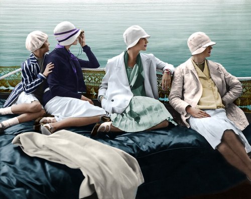 1923: On George Baher’s yacht.restored and colorized by © Marie-Lou Chatel 