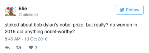 this-is-life-actually:Zero women won Nobel Prizes this yearThat’s right: This year, the Nobel Prizes