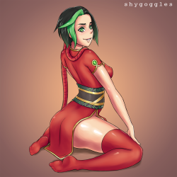 shygogglesart:  League of Pin Ups 1 - Firecracker Jinx i’ll start doing some LoL Pin Ups, here’s the first one ;P 